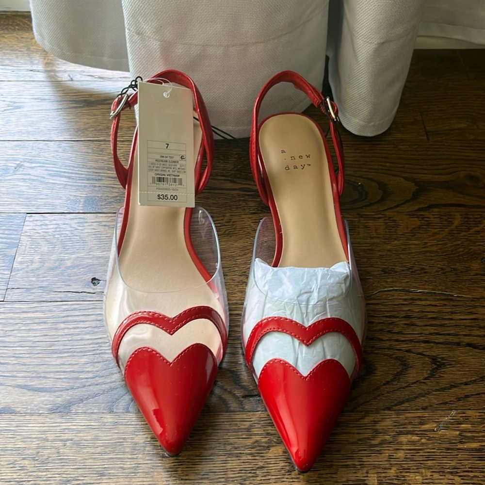A New Day - Women's Eleanor Heart Slingback Heels - A New Day  Red